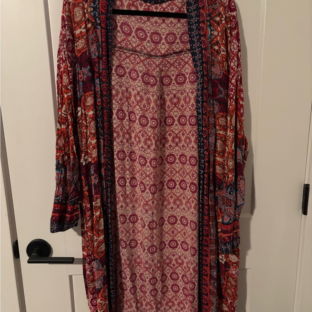 Time and Tru Colorful Patterned Kimono